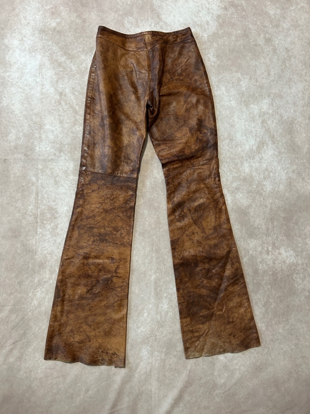VTG Roccobarocco Jeans Italy Brown Leather Pants Flares Mid Rise IT 42 US 8 - Picture 4 of 7